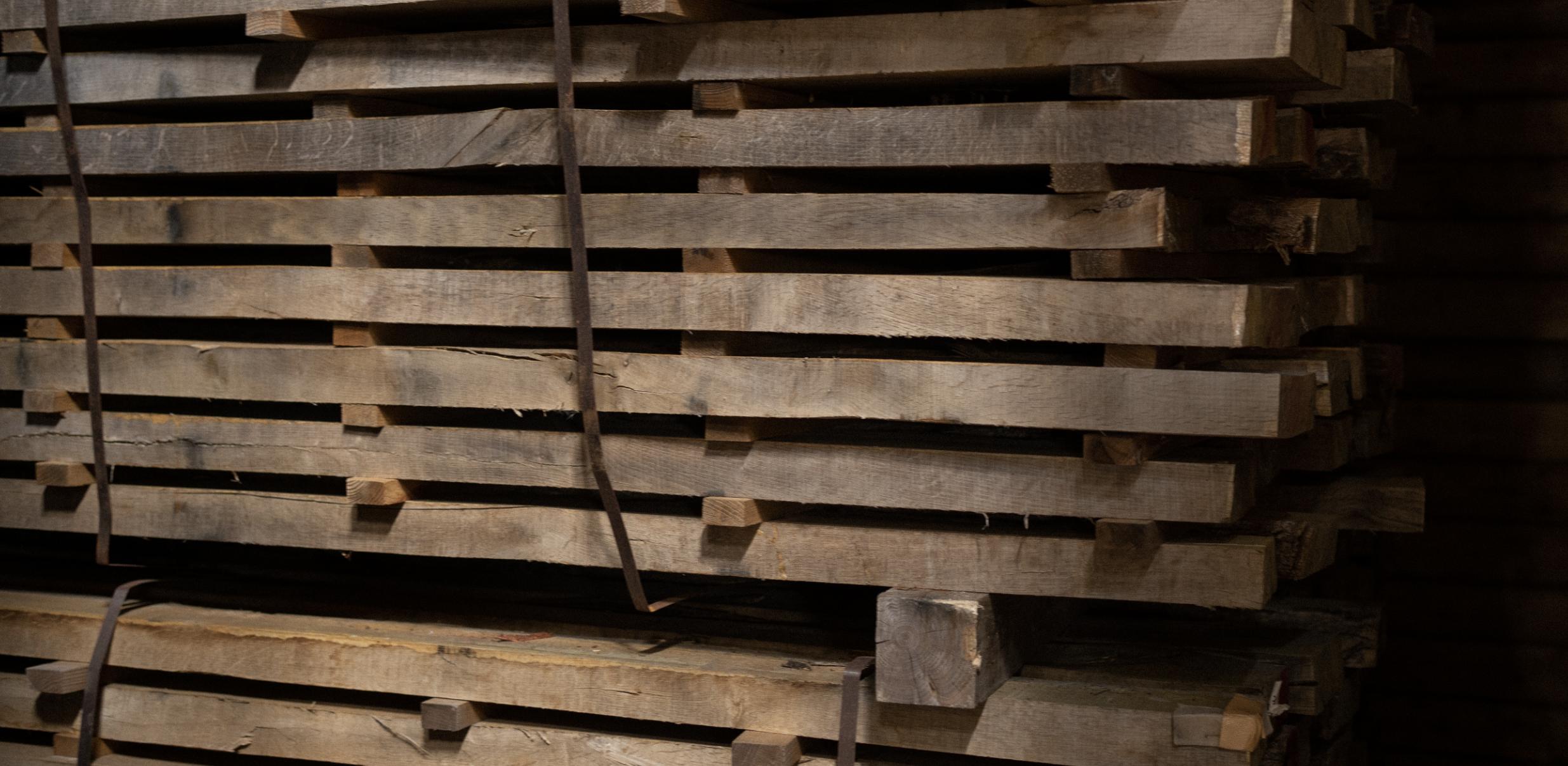 Selected boards of solid wood